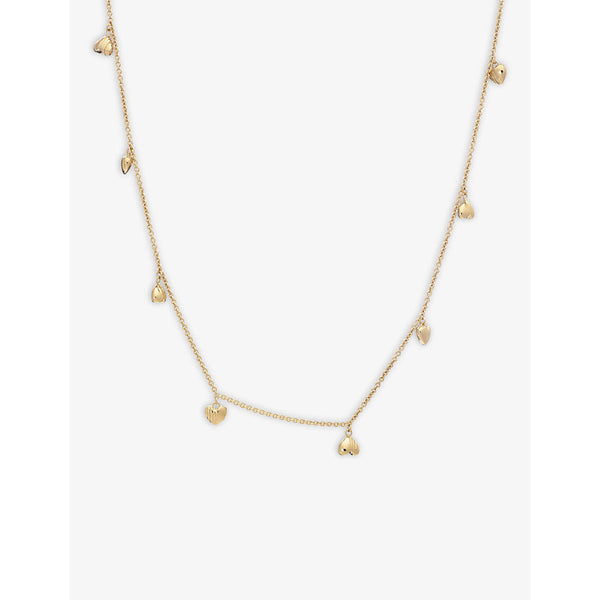 Rachel Jackson Topsy turvy deco hearts yellow-gold plated chain necklace