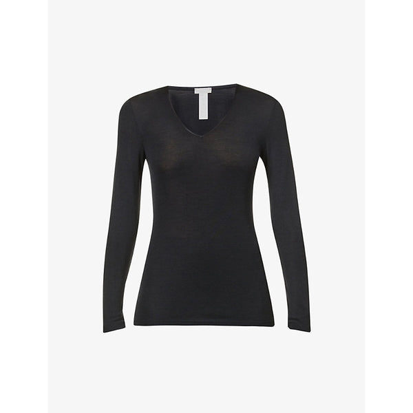  Hanro Woolen long-sleeved wool-silk blend top