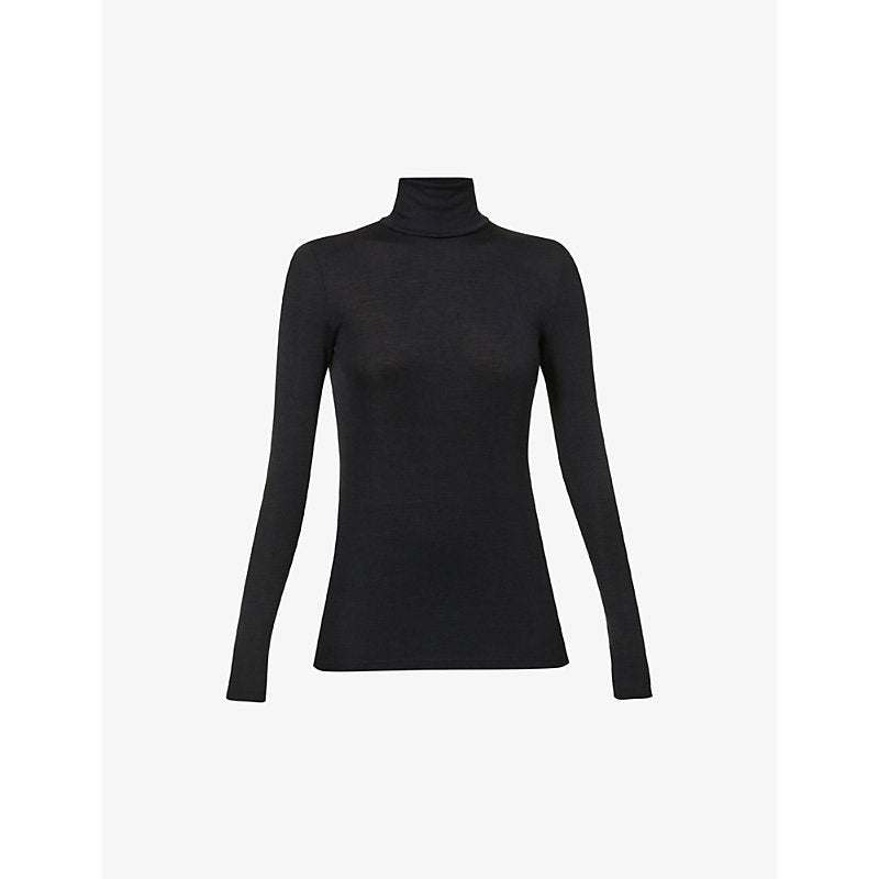  Hanro Woolen turtleneck wool-silk blend top