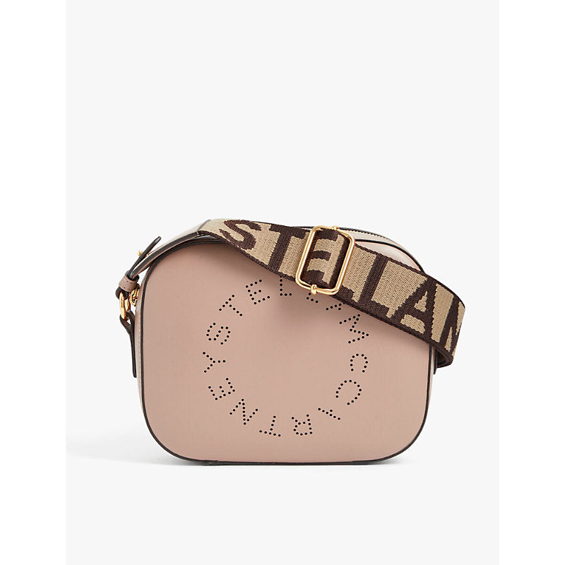 Womens Stella Mccartney Logo mini vegan-leather cross-body bag