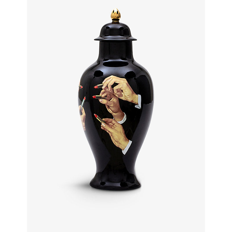 Seletti wears TOILETPAPER Lipsticks porcelain vase 46.5cm