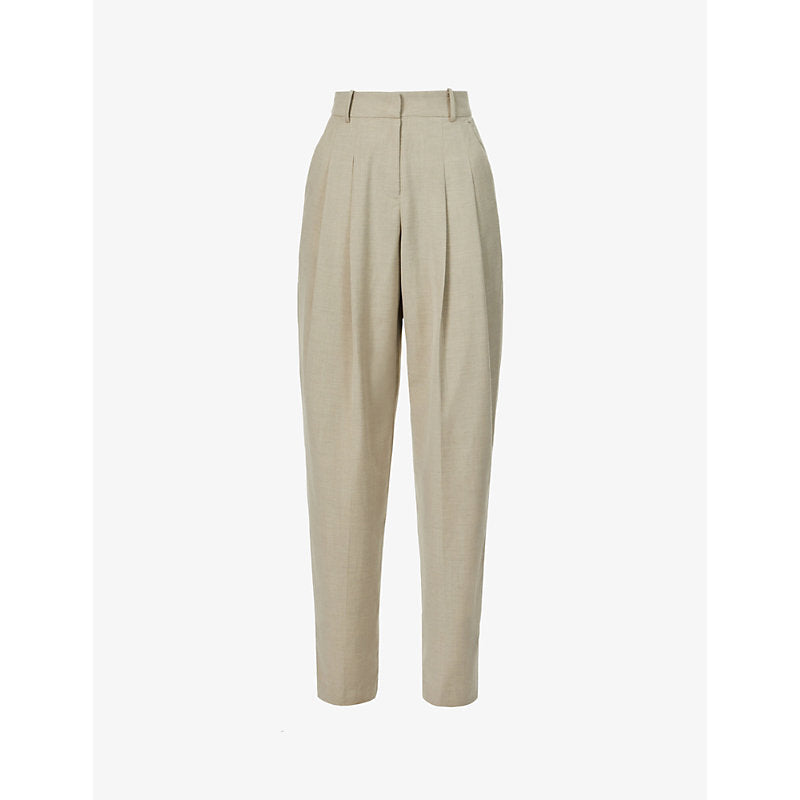  Frankie Shop Gelso high-rise pleated woven trousers