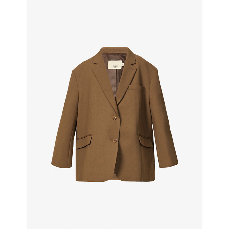  The Frankie Shop Bea single-breasted stretch-crepe blazer jacket