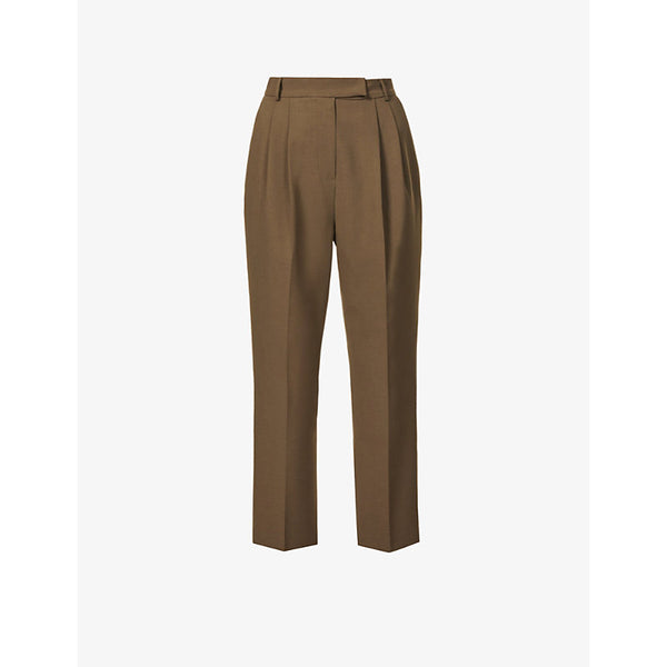  Frankie Shop Bea tapered high-rise stretch-crepe trousers