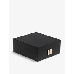 Smythson Panama lockable leather watch box