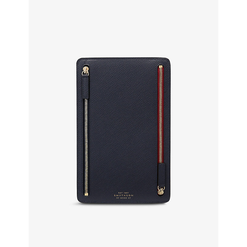 Smythson Panama zip crossgrain leather currency case | Smythson