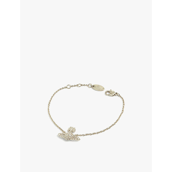 Vivienne Westwood Jewellery Grace Bas Relief brass and cubic zirconia bracelet