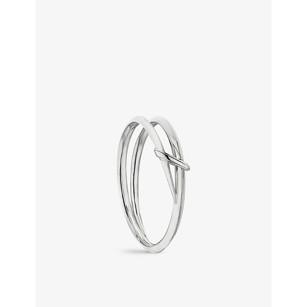  Shaun Leane Sabre Deco twist-detail sterling silver bangle