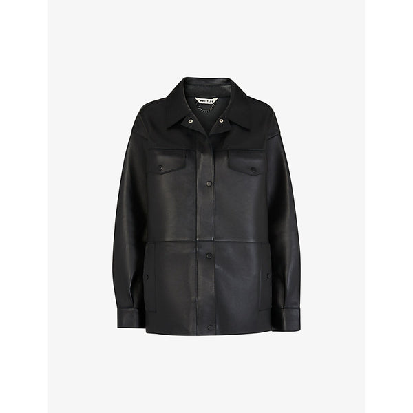 Whistles Patch-pocket leather jacket