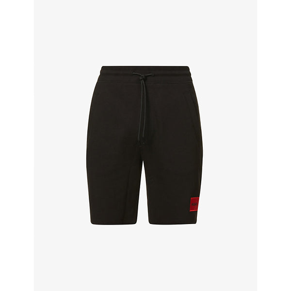 Hugo Logo-patch relaxed-fit cotton-jersey shorts