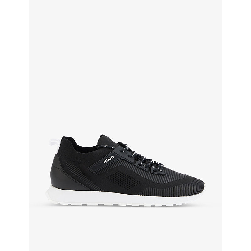 Hugo Panelled embossed-branding faux-leather running trainers | Hugo