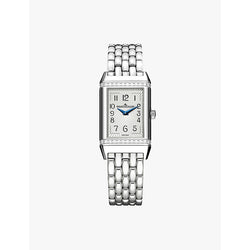 Jaeger-Lecoultre Q3288120 Reverso stainless-steel and ~26.29ct brilliant-cut diamond quartz watch