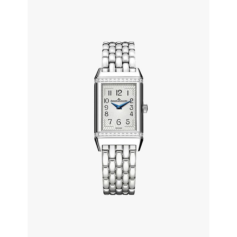 Jaeger-Lecoultre Q3288120 Reverso stainless-steel and ~26.29ct brilliant-cut diamond quartz watch