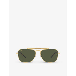  Ray-Ban RB3636 Caravan square-frame metal sunglasses