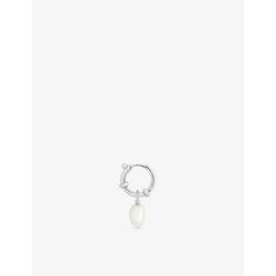 Maria Black Cha Cha rhodium-plated sterling-silver and pearl hoop earring