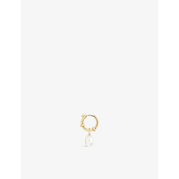 Maria Black Cha Cha 22ct yellow gold-plated sterling-silver and pearl hoop earring | LYBSTORE