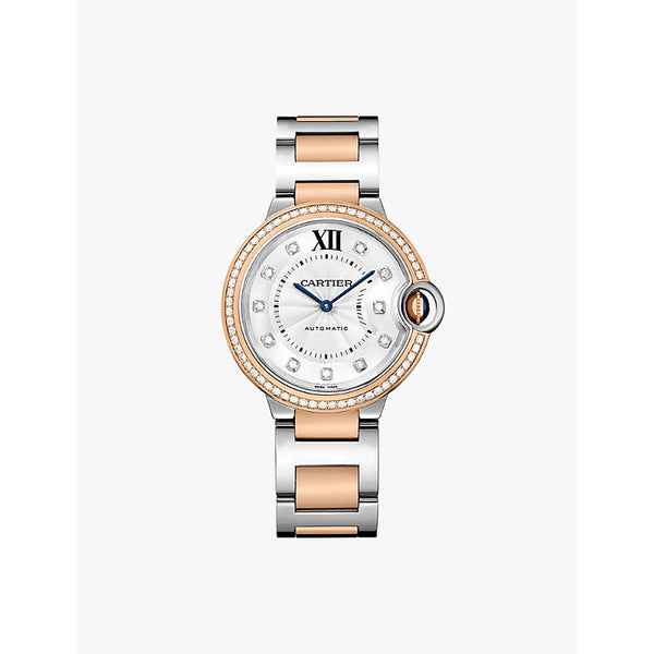 CRW3BB0024 Ballon Bleu de Cartier 18ct rose-gold, stainless-steel and 0.77ct brilliant-cut diamond automatic watch