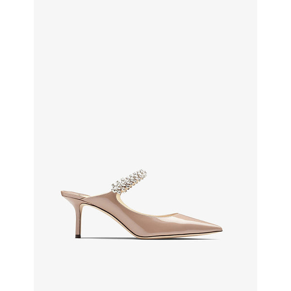 Jimmy Choo Bing 65 crystal-embellished patent-leather heeled mules | JIMMY CHOO