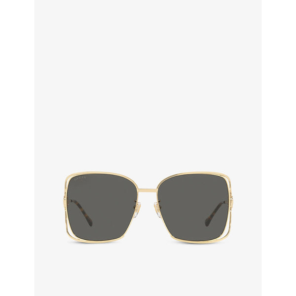 Gucci GG1020S square-frame metal sunglasses