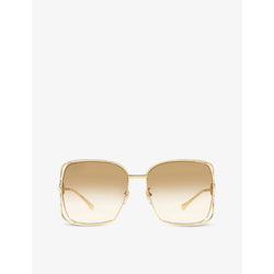  Gucci GG1020S square-frame metal sunglasses