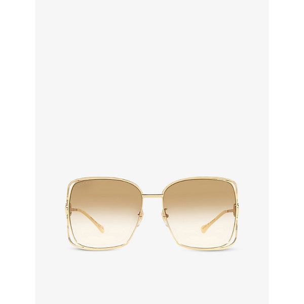  Gucci GG1020S square-frame metal sunglasses