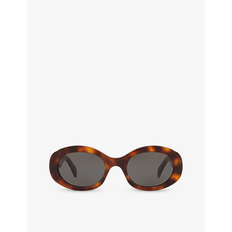  Celine CL000312 CL40194U tortoiseshell-pattern oval-frame acetate sunglasses