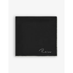  Reiss Ceremony logo-print silk pocket square