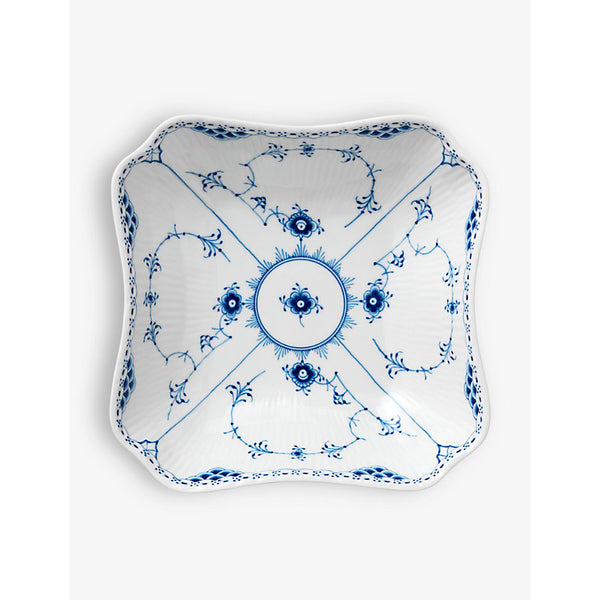 Royal Copenhagen Blue Fluted Lace square porcelain bowl 20.5cm