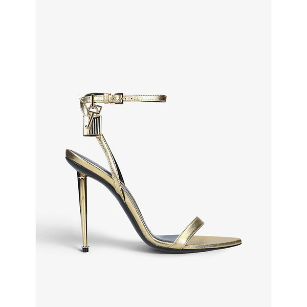  Tom Ford Padlock leather heeled sandals