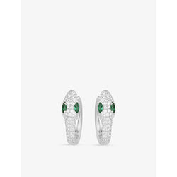  Apm Monaco Serpent white and green nano-encrusted zirconia 925 sterling silver hoop earrings