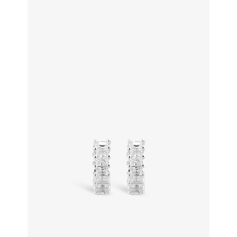  Apm Monaco Eclat sterling-silver and white zirconia hoop earrings