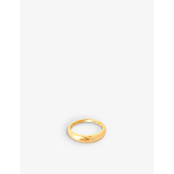  Astrid & Miyu Essential Dome 18ct yellow gold-plated recycled sterling-silver ring