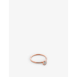 Monica Vinader Diamond Essential 18ct rose gold-plated vermeil silver and 0.05ct diamond ring