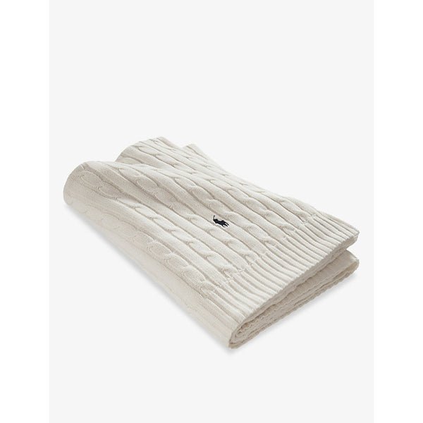 Ralph Lauren Home Logo-embroidered cable-knit cotton throw 130cm x 180cm