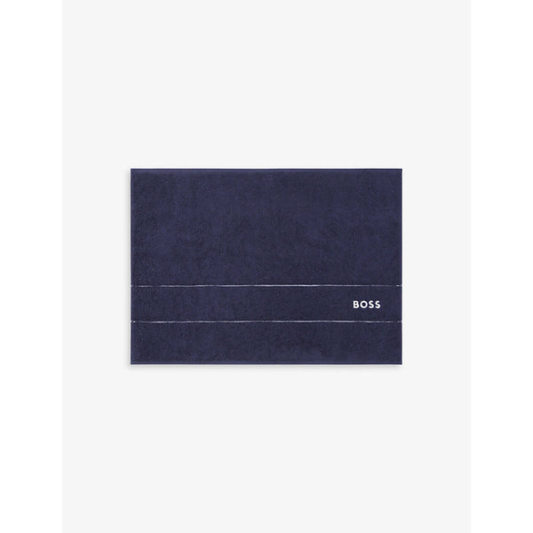 Boss Plain logo-embroidered Egyptian cotton bath mat 50cm x 70cm