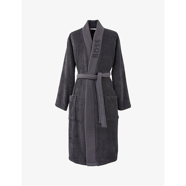 Boss Logo-embroidered kimono terry cotton dressing gown