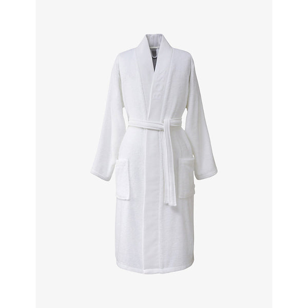  Boss Logo-embroidered kimono terry cotton dressing gown