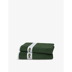 Lacoste Casual logo-embroidered organic-cotton hand towel 55cm x 100cm