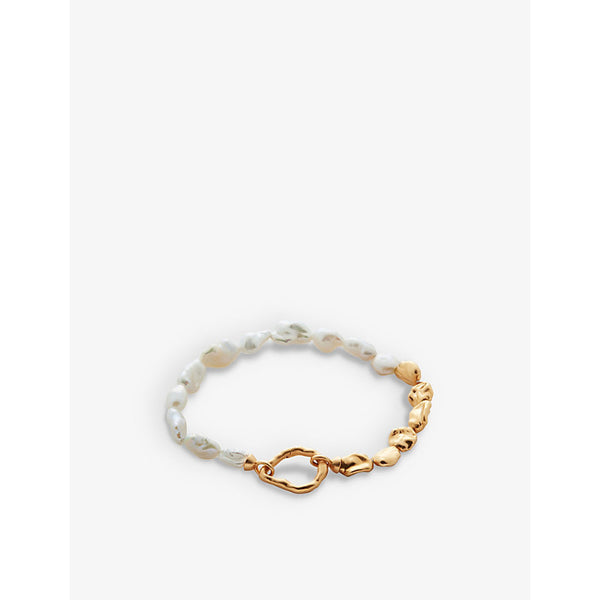 Monica Vinader Keshi recycled 18ct yellow gold-plated vermeil sterling silver and freshwater pearl bracelet