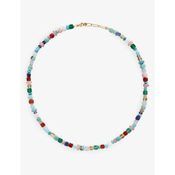 Monica Vinader Freedom 18ct yellow gold-plated vermeil sterling-silver and bead necklace