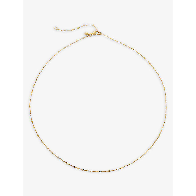 Monica Vinader Fine Twist 18ct yellow gold-plated sterling silver vermeil choker necklace