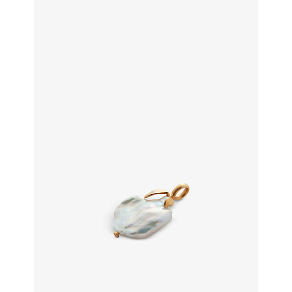 Monica Vinader Keshi 18ct yellow gold-plated sterling silver vermeil and freshwater pearl pendant charm