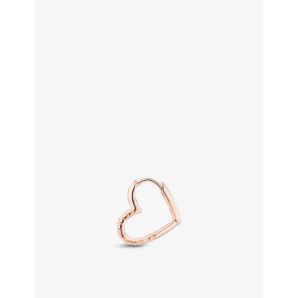  Thomas Sabo Heart 18ct rose gold-plated sterling-silver and white zirconia hoop earring