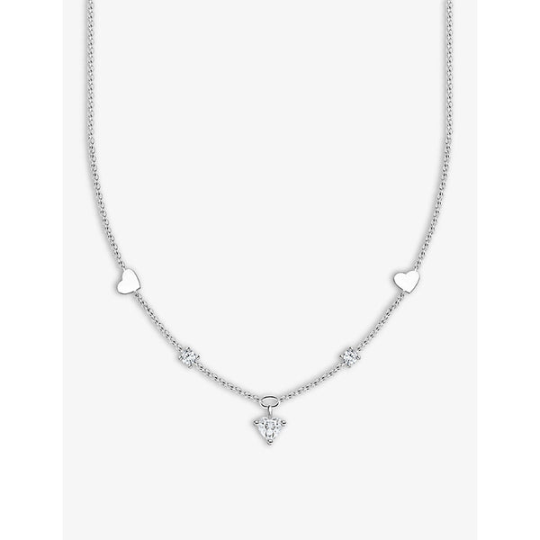  Thomas Sabo Hearts and White sterling-silver and cubic zirconia pendant necklace