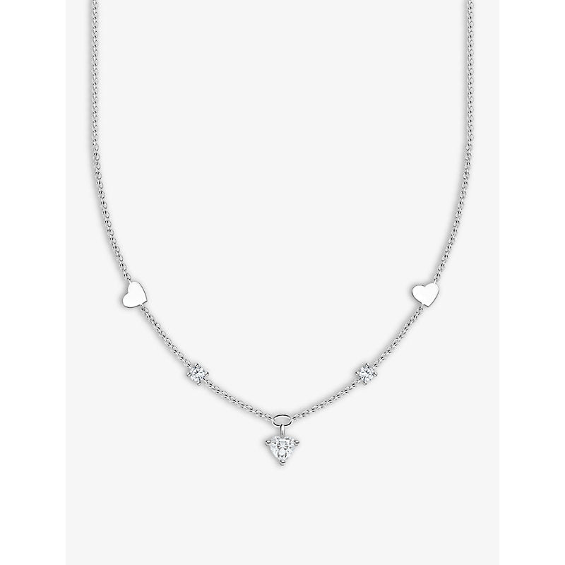  Thomas Sabo Hearts and White sterling-silver and cubic zirconia pendant necklace