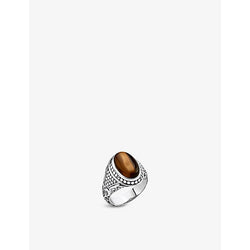 Thomas Sabo Signet sterling-silver and tiger's eye ring