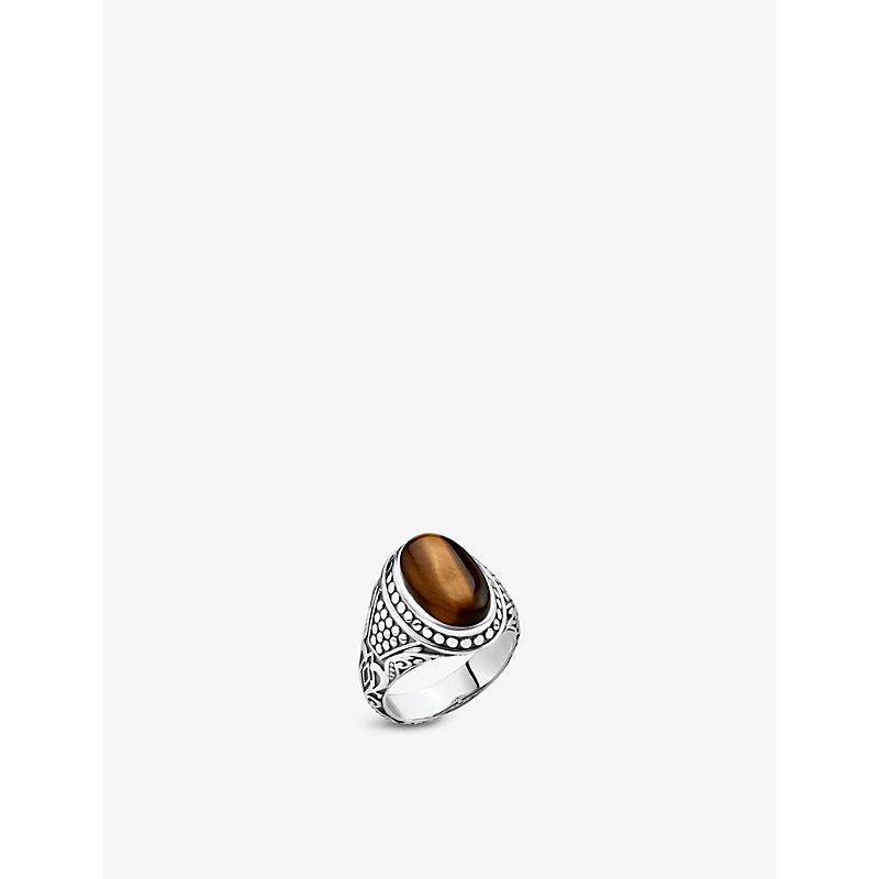 Thomas Sabo Signet sterling-silver and tiger's eye ring