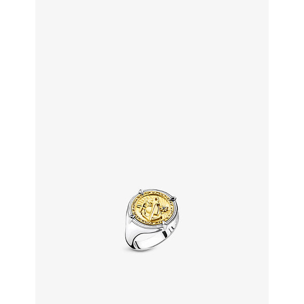  Thomas Sabo Faith, Love, Hope 18ct yellow-gold plated sterling-silver signet ring