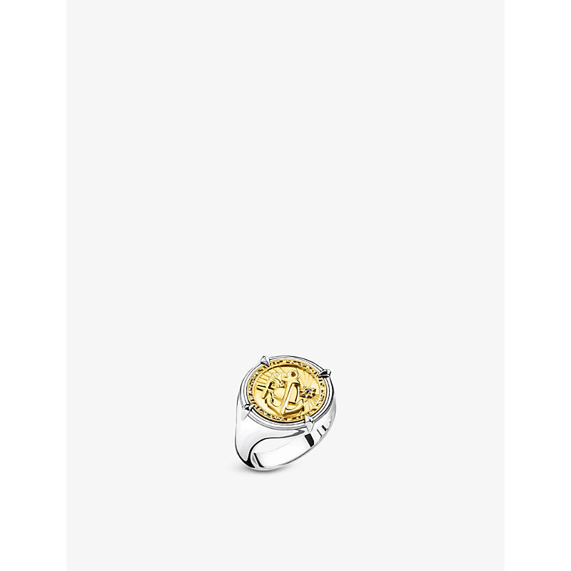  Thomas Sabo Faith, Love, Hope 18ct yellow-gold plated sterling-silver signet ring