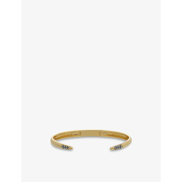 Rachel Jackson Birthstone September 22ct gold-plated sterling-silver and sapphire bangle